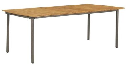 vidaXL Tuintafel 200x100x72 cm massief acaciahout en staal Bruin