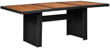 vidaXL Tuintafel 200x100x74 cm poly rattan zwart