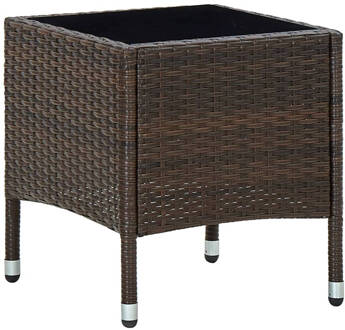 vidaXL Tuintafel 40x40x45 cm poly rattan bruin