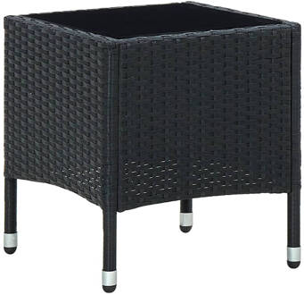 vidaXL Tuintafel 40x40x45 cm poly rattan zwart