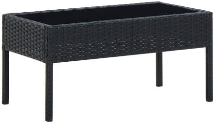 vidaXL Tuintafel 75x40x37 cm poly rattan zwart