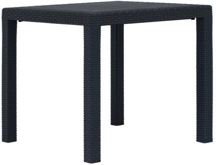 vidaXL Tuintafel 79x79x72 cm rattan-look kunststof antraciet Grijs