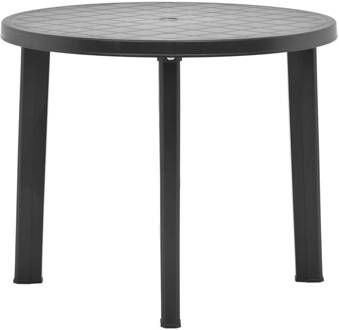 vidaXL Tuintafel 89 cm kunststof antraciet Grijs