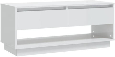 vidaXL Tv-meubel 102x41x44 cm spaanplaat hoogglans wit