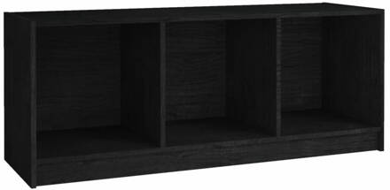 vidaXL Tv-meubel 104x33x41 cm massief grenenhout zwart