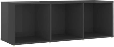 vidaXL Tv-meubel 107x35x37 cm spaanplaat hoogglans grijs