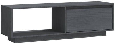 vidaXL Tv-meubel 110x30x33,5 cm massief grenenhout grijs