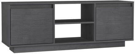 vidaXL Tv-meubel 110x30x40 cm massief grenenhout grijs