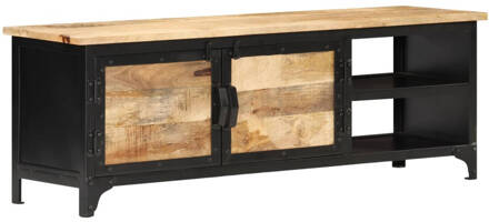 vidaXL Tv-meubel 120x30x40 cm massief mangohout Zwart