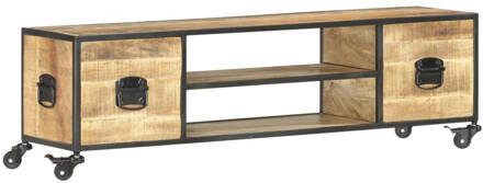 vidaXL Tv-meubel 130x30x39 cm massief mangohout Bruin