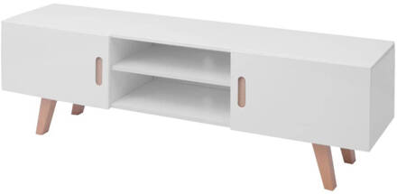 vidaXL Tv-meubel 150x35x48,5 cm MDF hoogglans wit