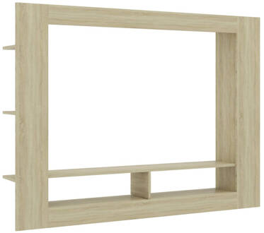 vidaXL Tv-meubel 152x22x113 cm bewerkt hout sonoma eikenkleurig Bruin