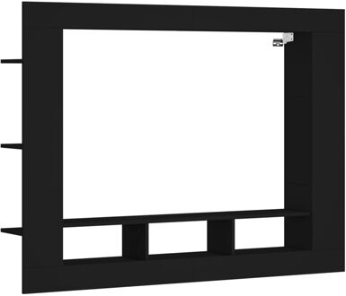 vidaXL Tv-meubel 152x22x113 cm bewerkt hout zwart