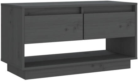 vidaXL Tv-meubel 74x34x40 cm massief grenenhout grijs