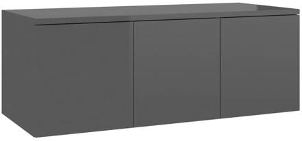 vidaXL Tv-meubel 80x34x30 cm spaanplaat hoogglans grijs