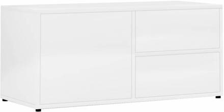 vidaXL Tv-meubel 80x34x36 cm spaanplaat hoogglans wit