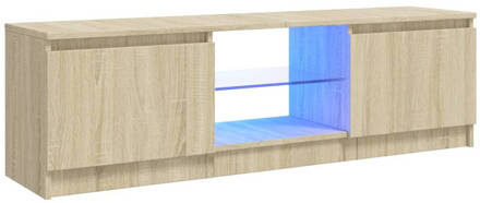 vidaXL Tv-meubel met LED-verlichting 120x30x35,5 cm sonoma eikenkleur Bruin