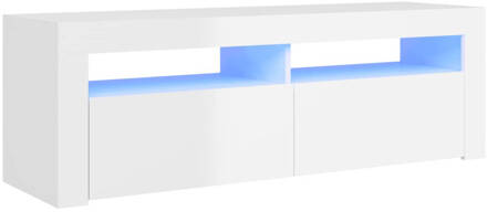 vidaXL Tv-meubel met LED-verlichting 120x35x40 cm hoogglans wit