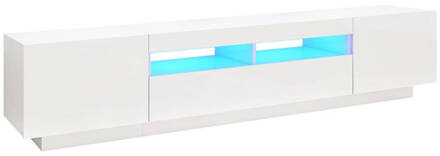 vidaXL Tv-meubel met LED-verlichting 200x35x40 cm hoogglans wit