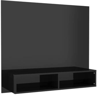 vidaXL Tv-wandmeubel 102x23,5x90 cm spaanplaat hoogglans zwart