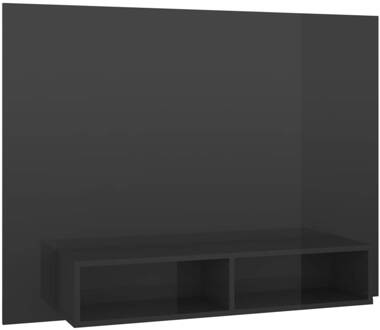 vidaXL Tv-wandmeubel 120x23,5x90 cm spaanplaat hoogglans grijs