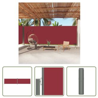 vidaXL Uittrekbaar Tuinscherm - 220 x (0 - 1.000) cm - Rood - Polyester met PU-coating