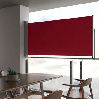 vidaXL Uittrekbaar Zijscherm - 120 x 0-300 cm - UV-bestendig Polyester Rood