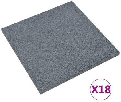 vidaXL Valtegels 18 st 50x50x3 cm rubber grijs Multikleur