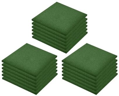 vidaXL Valtegels 18 st 50x50x3 cm rubber groen