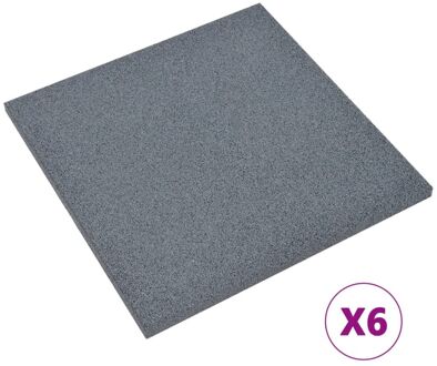 vidaXL Valtegels 6 st 50x50x3 cm rubber grijs Multikleur