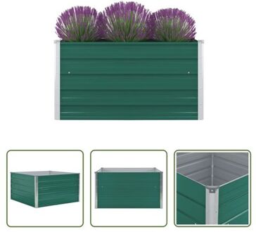 vidaXL Verhoogd tuinbed - Gegalvaniseerd staal - 100x100x45 cm - Groen