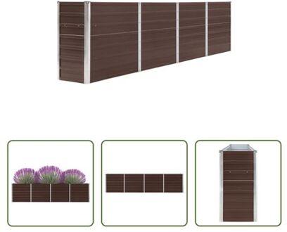 vidaXL Verhoogd Tuinbed - Gegalvaniseerd Staal - 320x40x77 cm - Bruin