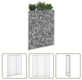 vidaXL Verhoogde Schanskorf Border 80x20x100 cm - Zilver - Gegalvaniseerd staal Zilverkleurig