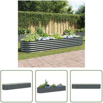 vidaXL Verhoogde Stalen Tuinbak - 320x80x44 cm - Grijs