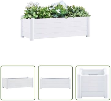 vidaXL verhoogde tuinbak - 100 x 43 x 35 cm - wit - PP materiaal