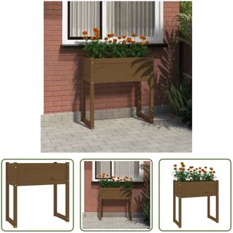 vidaXL Verhoogde Tuinbak - 78 x 40 x 81 cm - Massief Grenenhout - Honingbruin