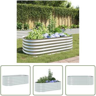 vidaXL Verhoogde Tuinbak - Gegalvaniseerd Staal - 160 x 80 x 44 cm Zilverkleurig