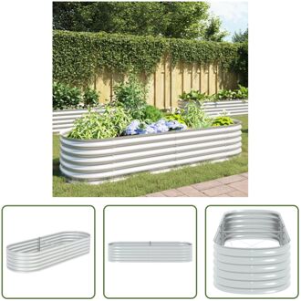 vidaXL Verhoogde tuinbak - Gegalvaniseerd staal - 240 x 80 x 44 cm - Zilver Zilverkleurig