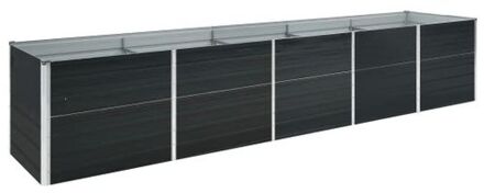vidaXL Verhoogde tuinbak gegalvaniseerd staal - 400x80x45 cm - Antraciet Grijs