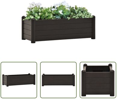 vidaXL Verhoogde Tuinbak - PP - 100 x 43 x 35 cm - 80 L - Antraciet Grijs