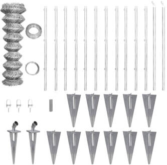 vidaXL Verzinkt draadhekwerk 25 x 1 m met grondankers voor de paaltjes