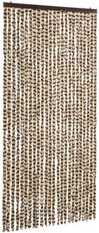 vidaXL Vliegengordijn 100x220 Cm Chenille Beige En Bruin