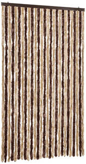 vidaXL Vliegengordijn 120x220 cm chenille beige en lichtbruin