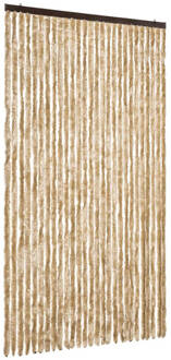 vidaXL Vliegengordijn 120x220 cm chenille beige