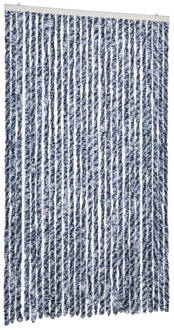 vidaXL Vliegengordijn 120x220 cm chenille blauw en wit