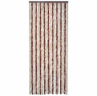 vidaXL Vliegengordijn 56x200 cm chenille beige en lichtbruin