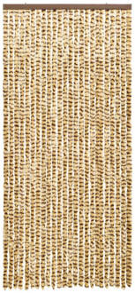 vidaXL Vliegengordijn 90x220 Cm Chenille Beige En Bruin