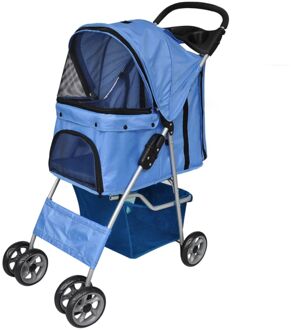 vidaXL Wandelwagen voor hond blauw Multikleur