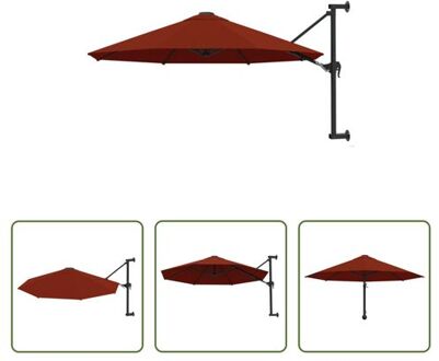 vidaXL Wandparasol - 300 x 131 cm - terracotta Bruin