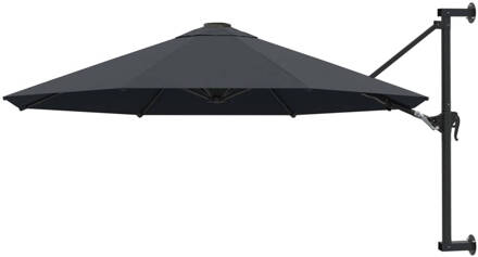 vidaXL Wandparasol met metalen paal 300 cm antraciet Grijs